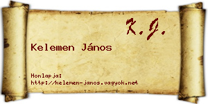 Kelemen János névjegykártya